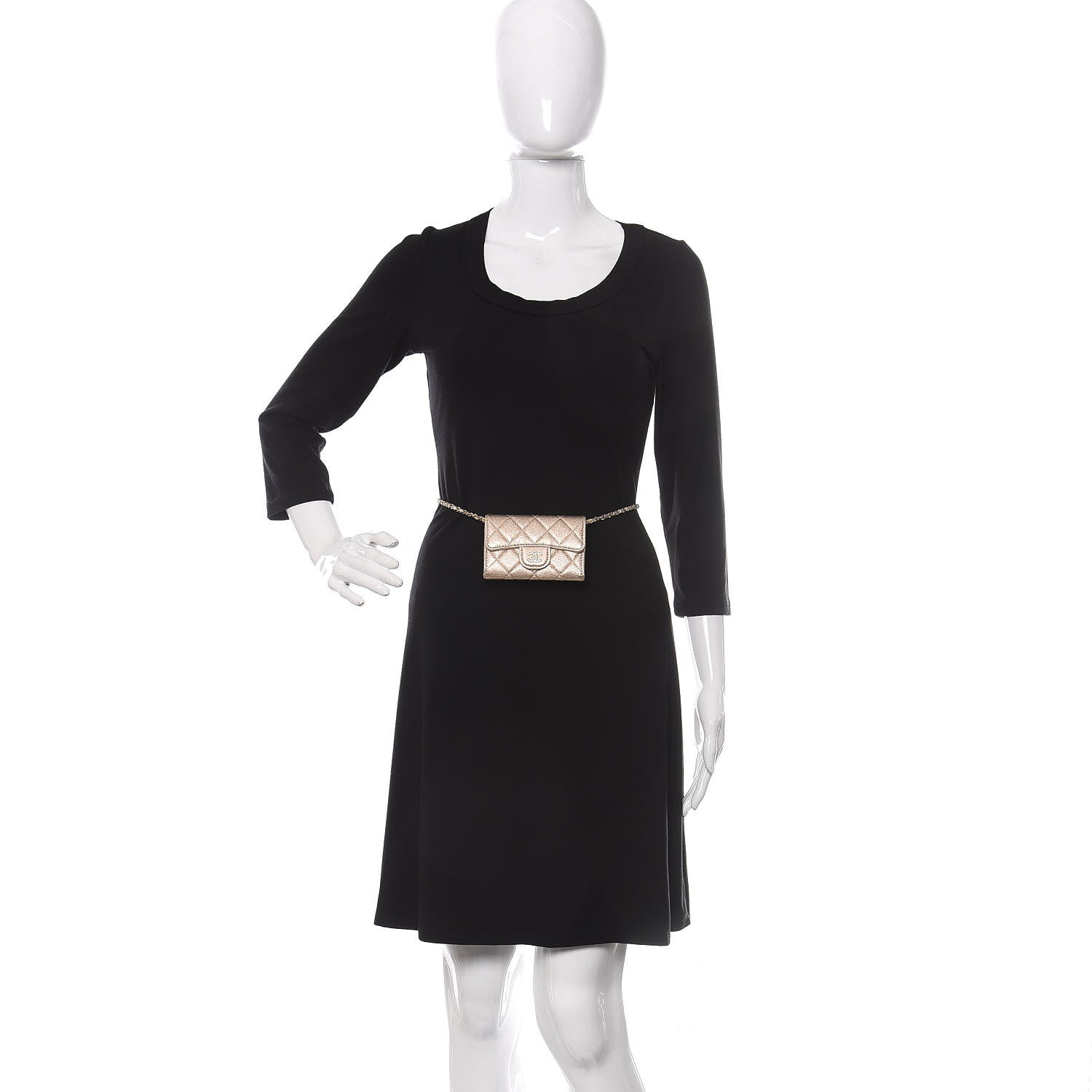 Chanel Metallic Lambskin Quilted Flap Chain Waist Bag Gold 2 of 11