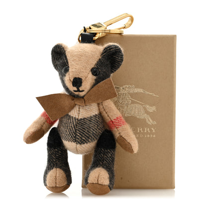 Burberry Cashmere House Check Thomas Bear Bag Charm Camel Gold 4 of 4