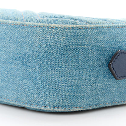 Gucci Denim Matelasse Mini Pearly GG Marmont Chain Shoulder Bag Blue 11 of 12