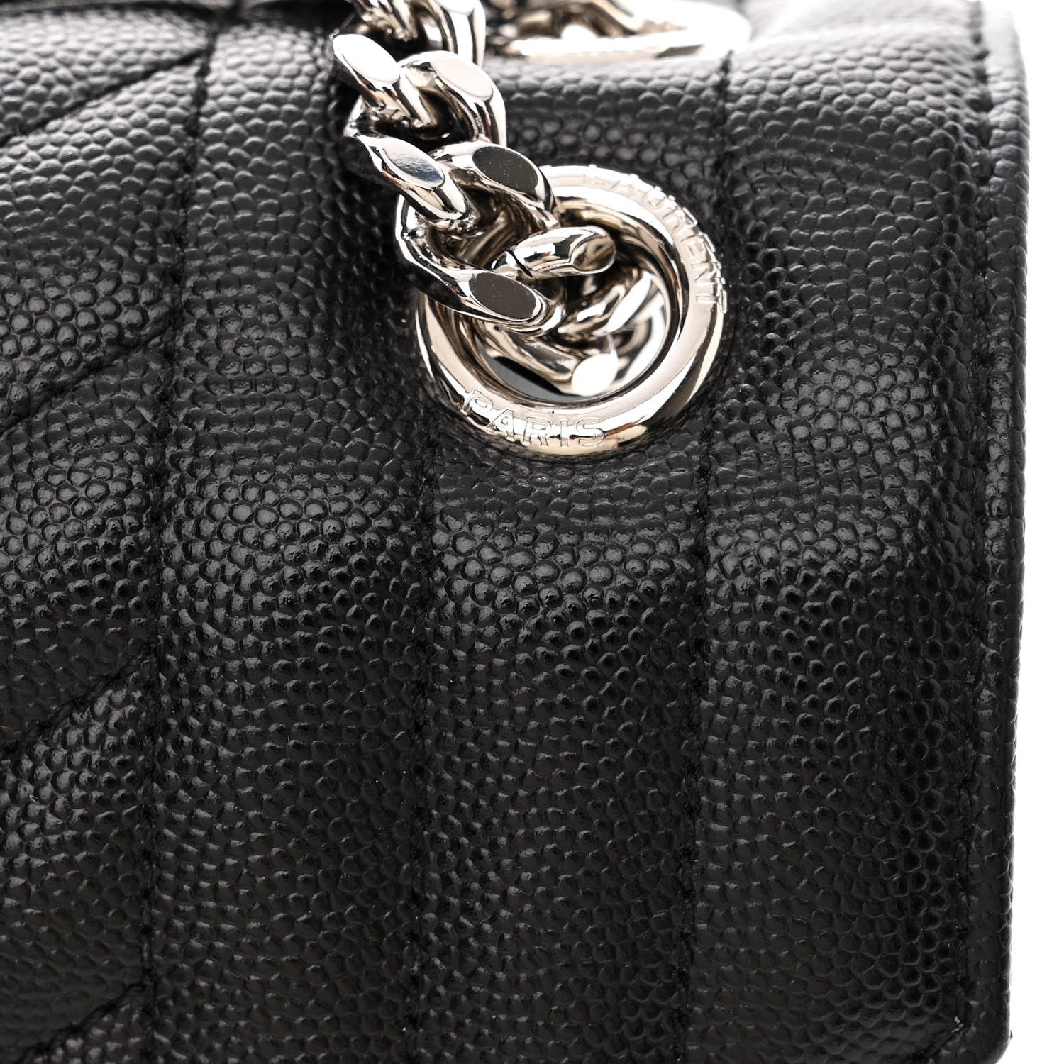 Saint Laurent Grain De Poudre Textured Mixed Matelasse Triquilt Medium Monogram Satchel Black 12 of 12