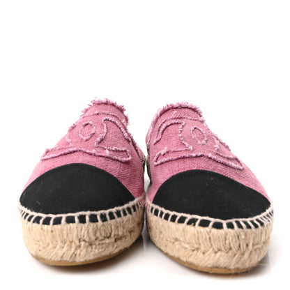 Chanel Linen CC Espadrilles 41 Pink Black 3 of 9
