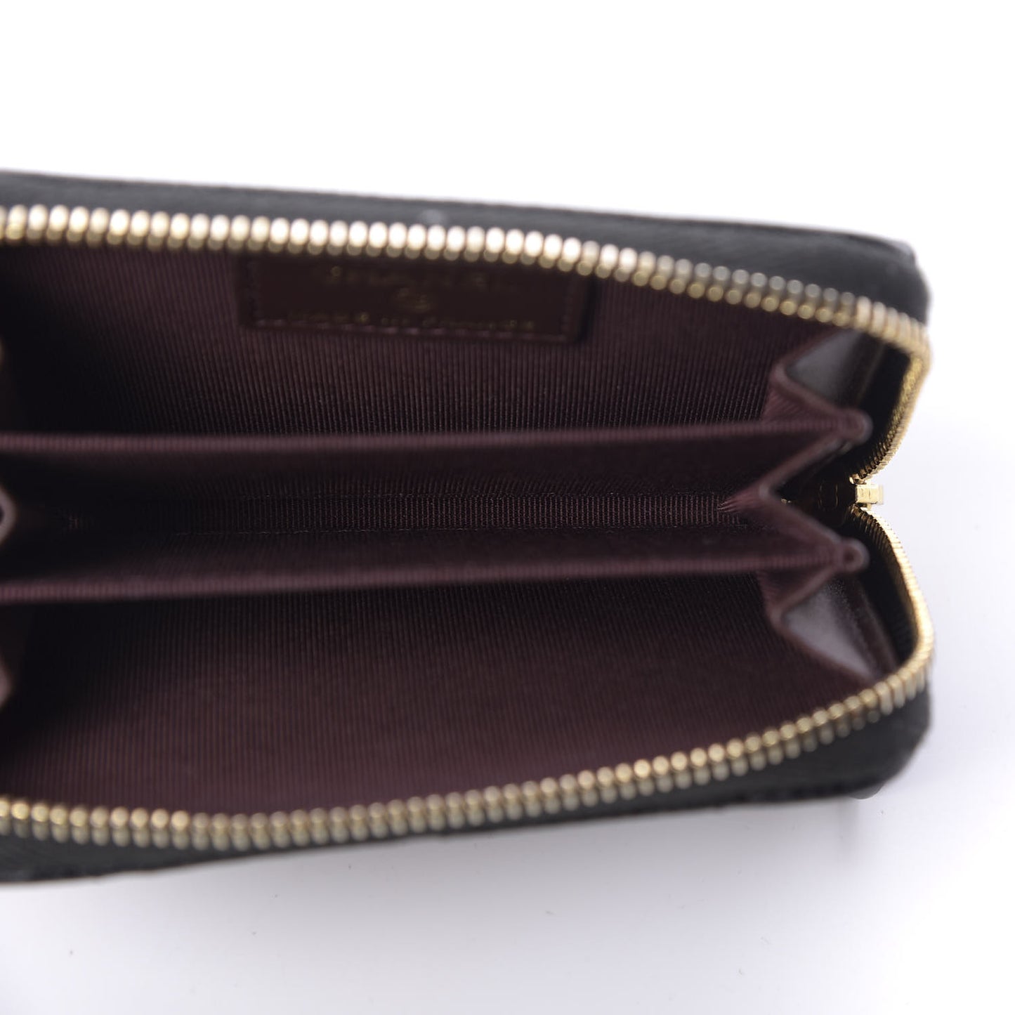 Caviar Quilted Zip Coin Purse Black