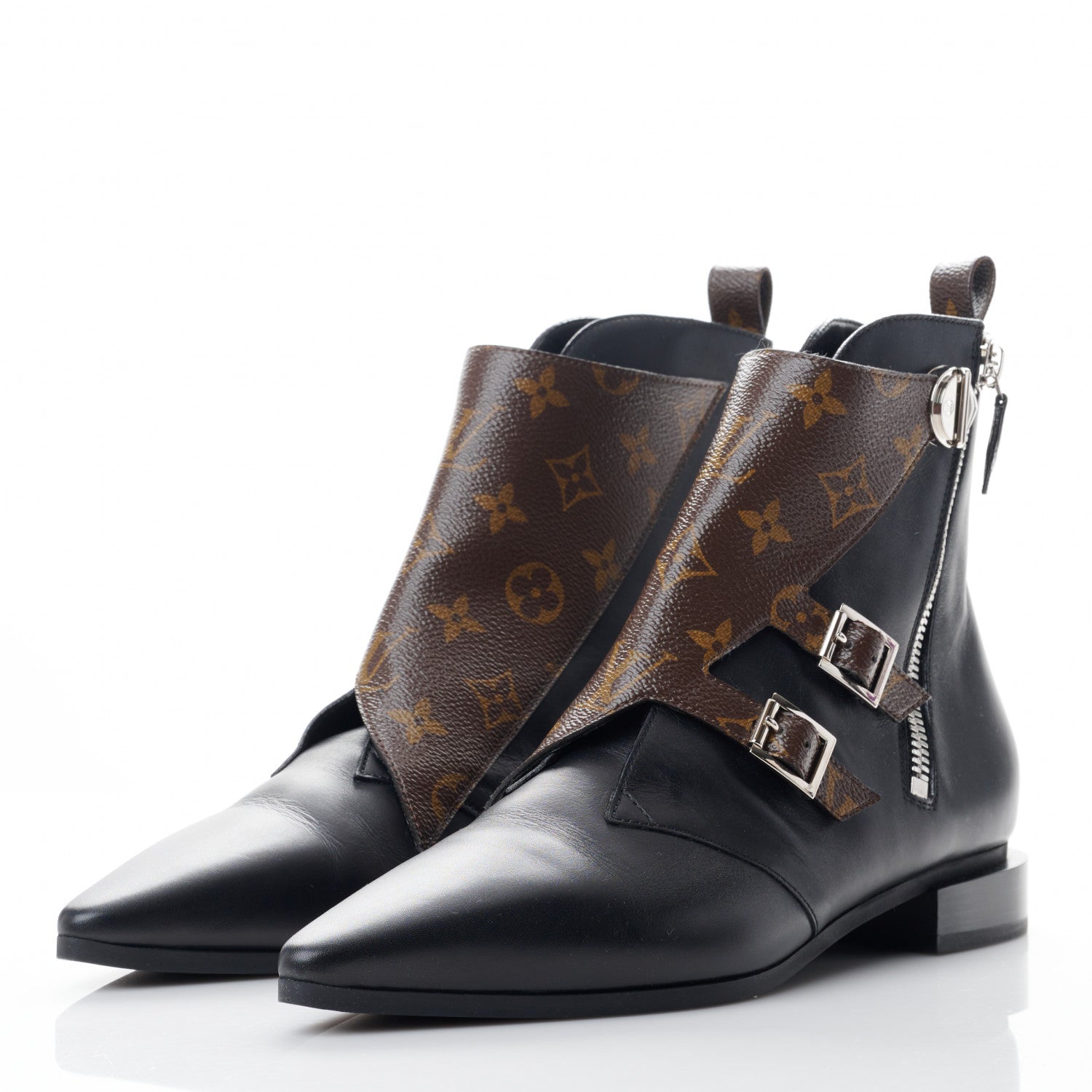 Louis Vuitton Calfskin Monogram Jumble Flat Ankle Boots 40 Black 3 of 8