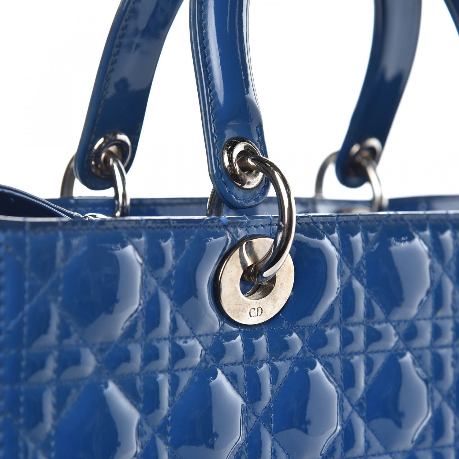Christian Dior Patent Cannage Large Lady Dior Blue 13 of 13