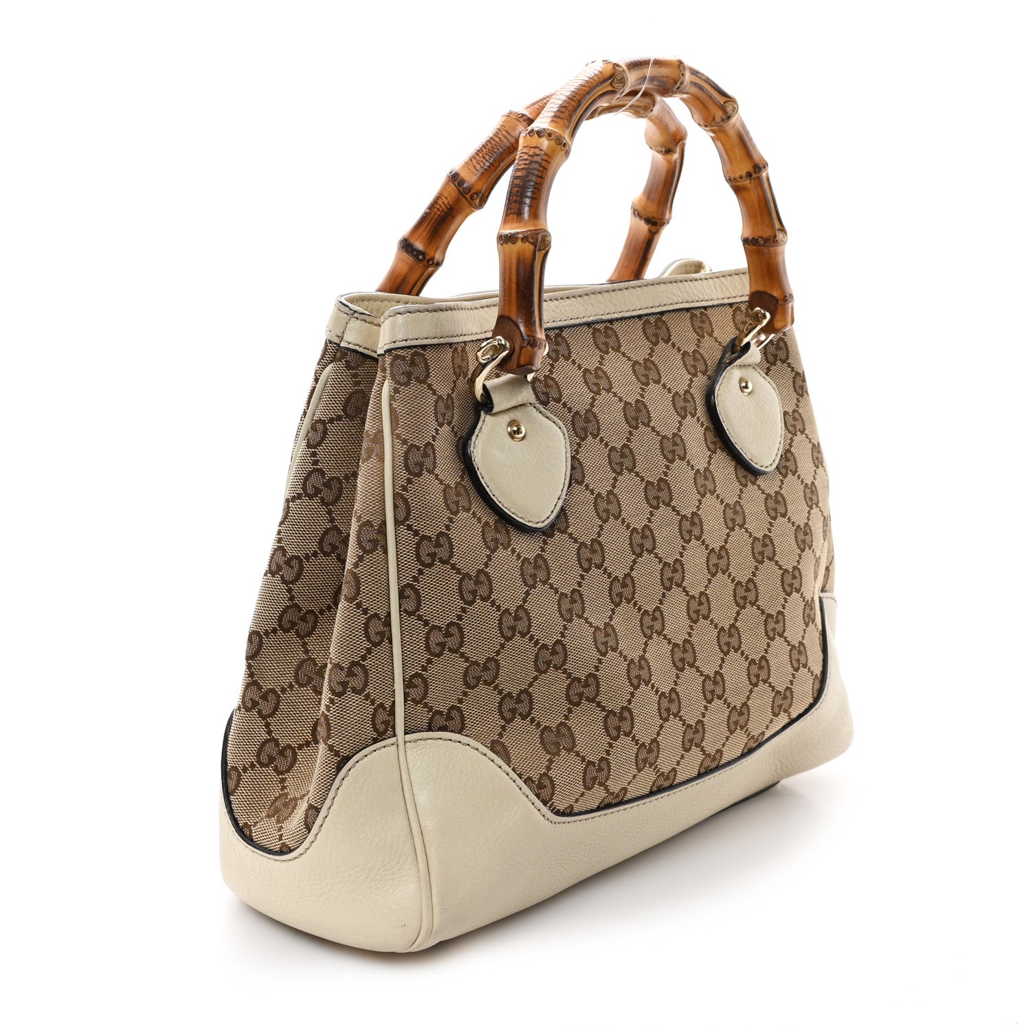 Gucci Monogram Small Diana Bamboo Top Handle Tote Off White 3 of 11