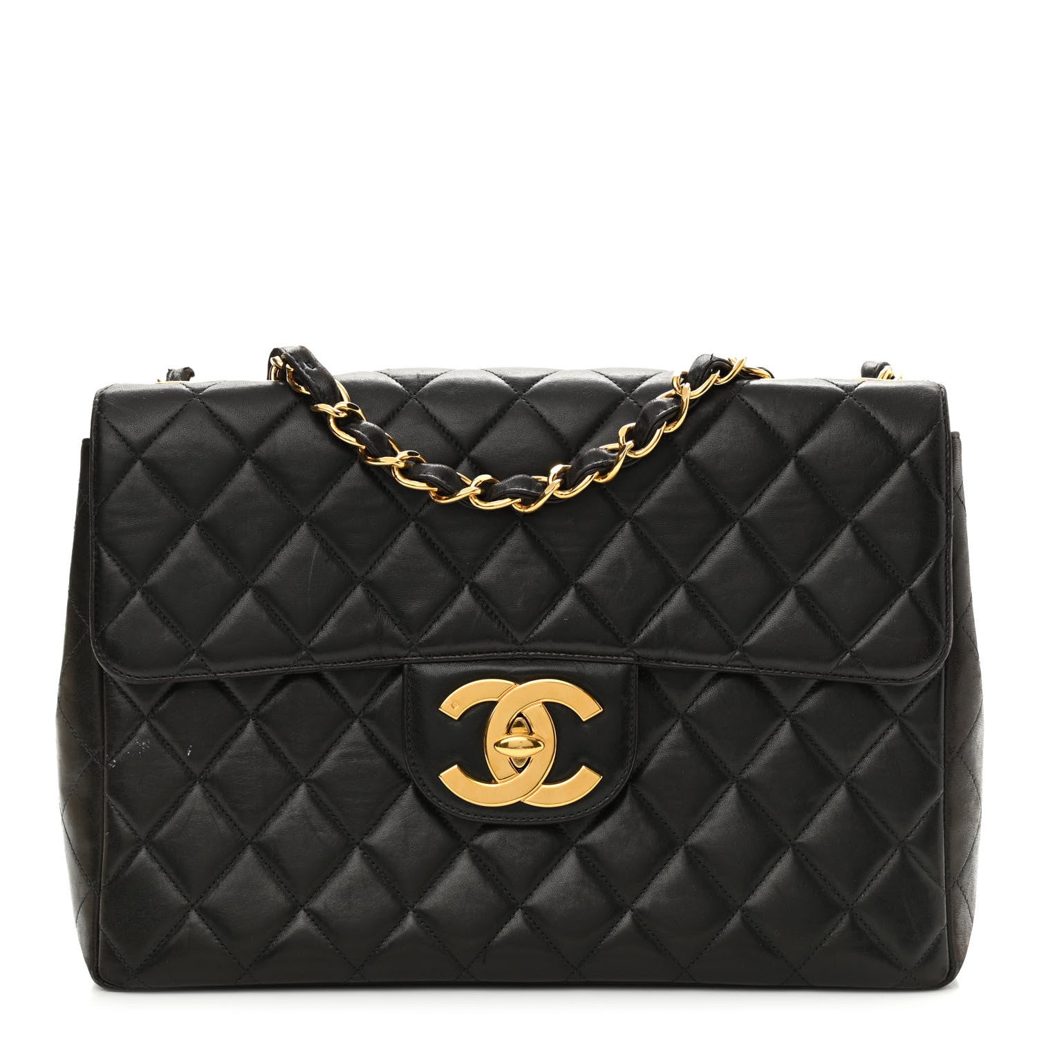 Chanel Lambskin Quilted Jumbo Single Flap Black 1 of 16