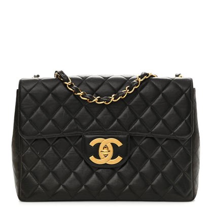 Chanel Lambskin Quilted Jumbo Single Flap Black 1 of 16