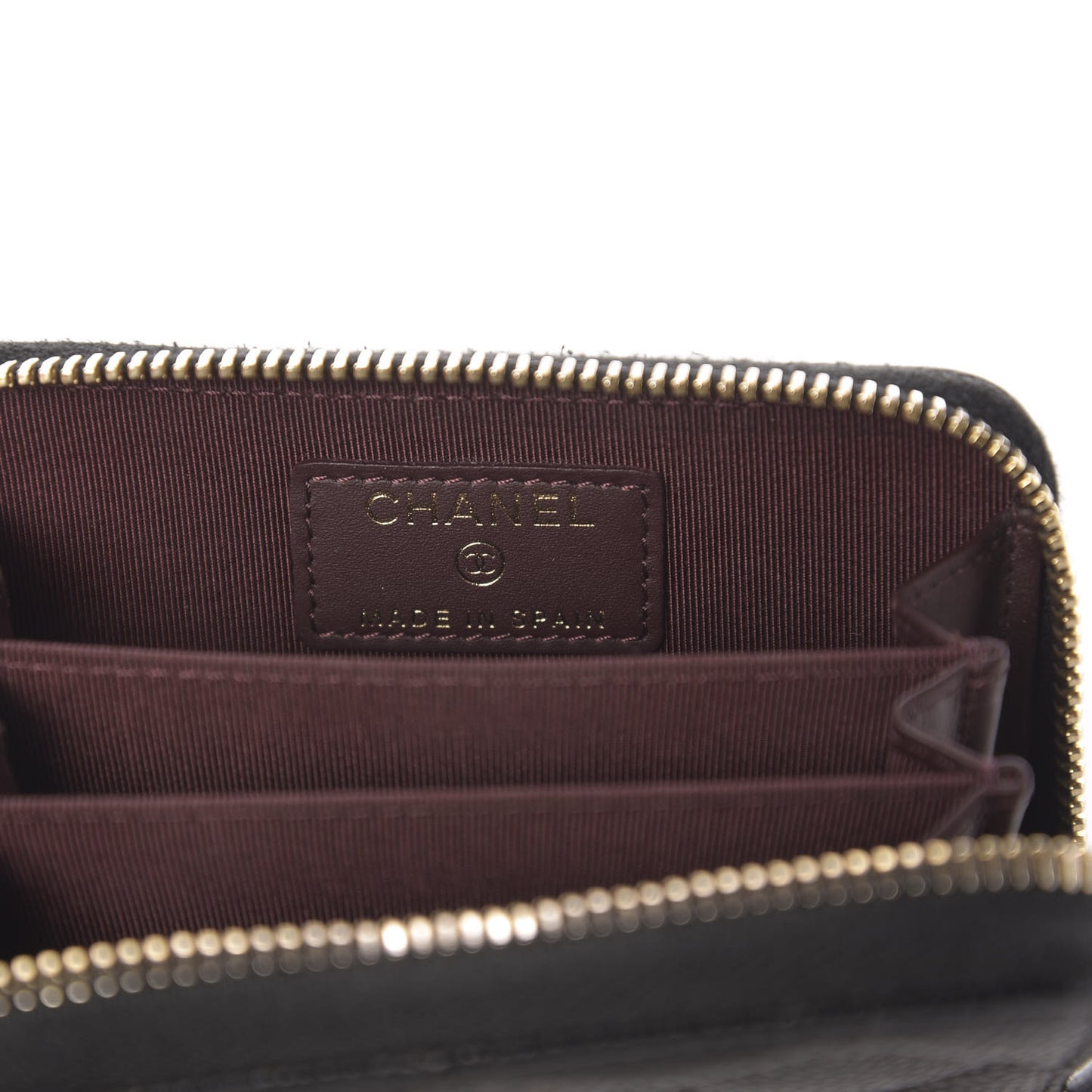 Caviar Quilted Zip Coin Purse Black