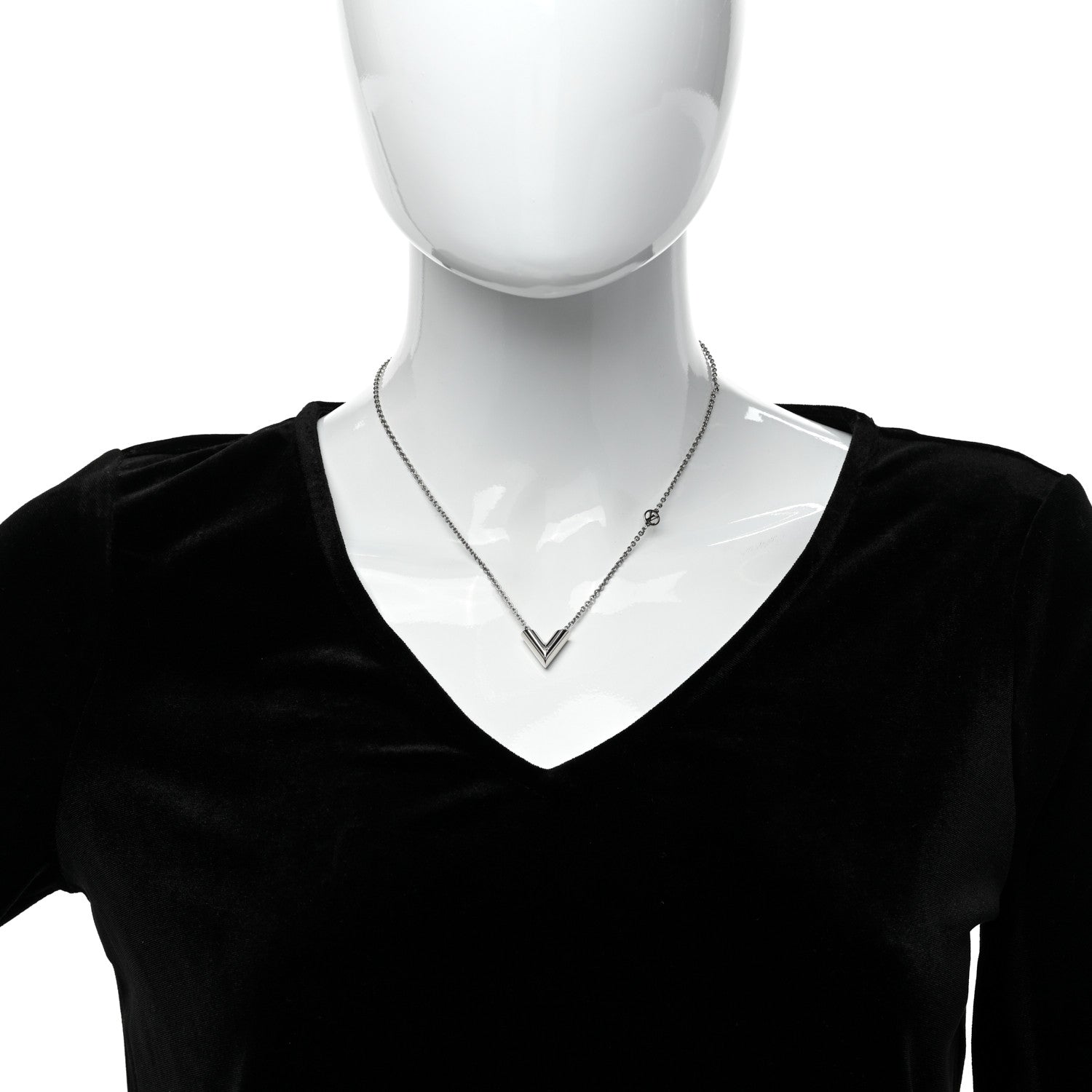 Louis Vuitton Metal Essential V Supple Necklace Silver 2 of 7