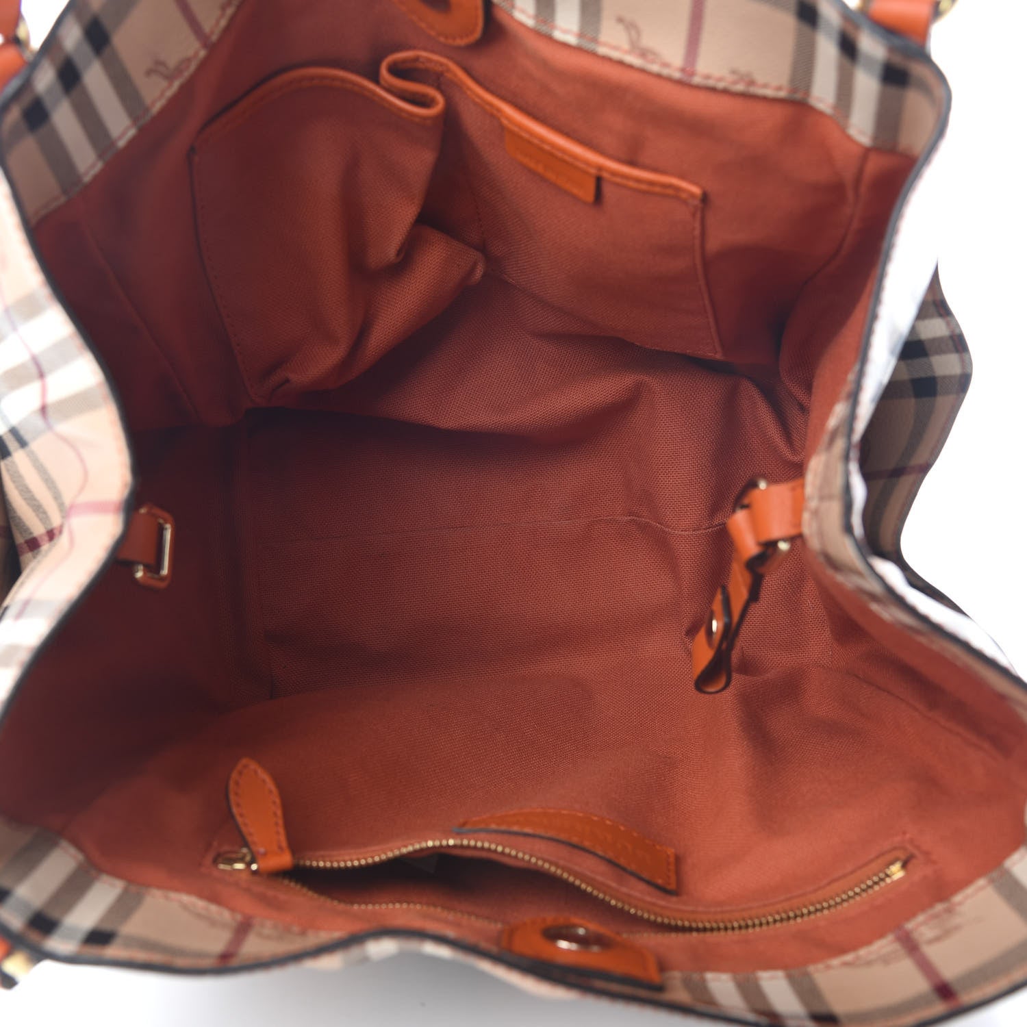 Burberry Haymarket Check Small Canterbury Tote Orange 4 of 13
