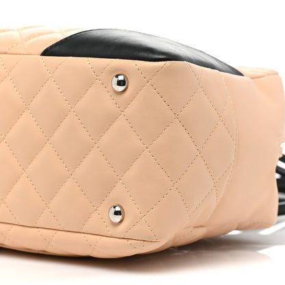 Chanel Calfskin Quilted Large Cambon Bowler Beige Black 8 of 16