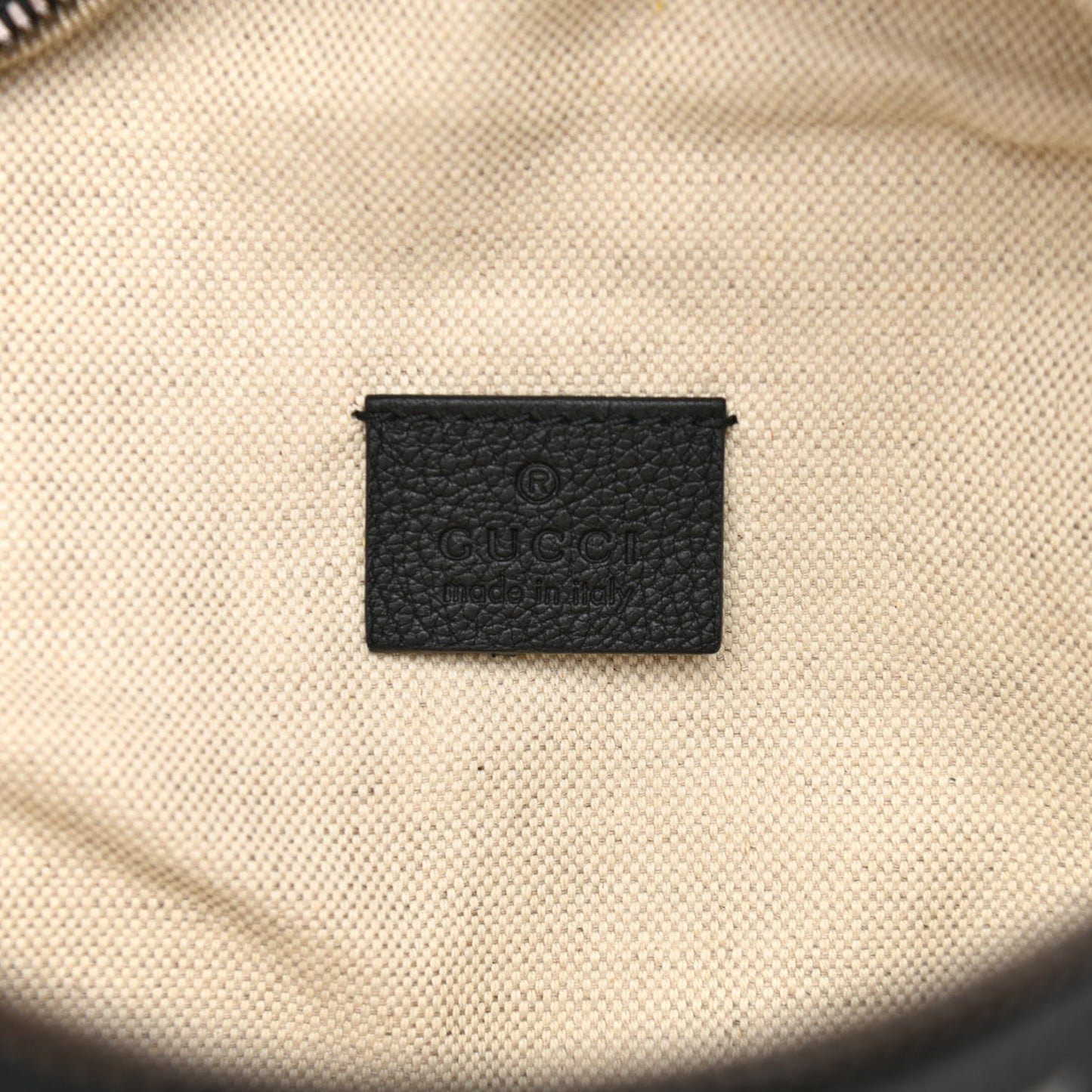 Grained Calfskin Logo Belt Bag Black