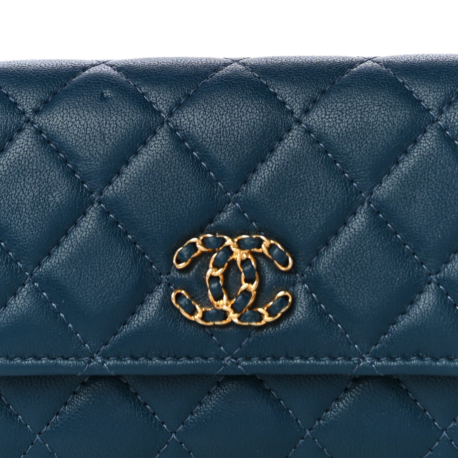 Chanel Lambskin Quilted Medium Chanel 19 Flap Wallet Dark Blue 9 of 12