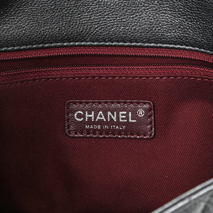 Chanel Metallic Calfskin Quilted Medium CC Eyelet Flap Dark Silver 6 of 11