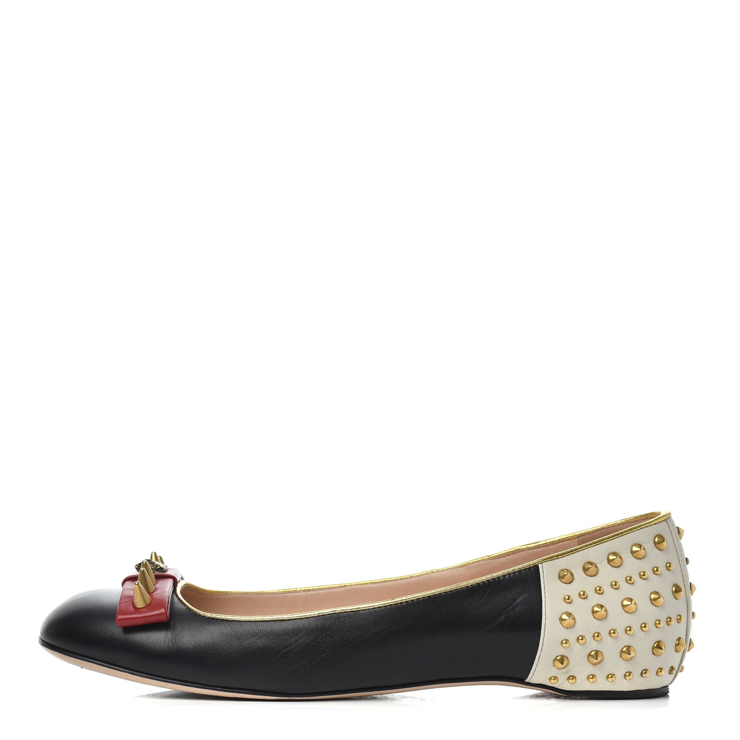 Calfskin Studded Lexi Ballerina Flats 39.5 Black