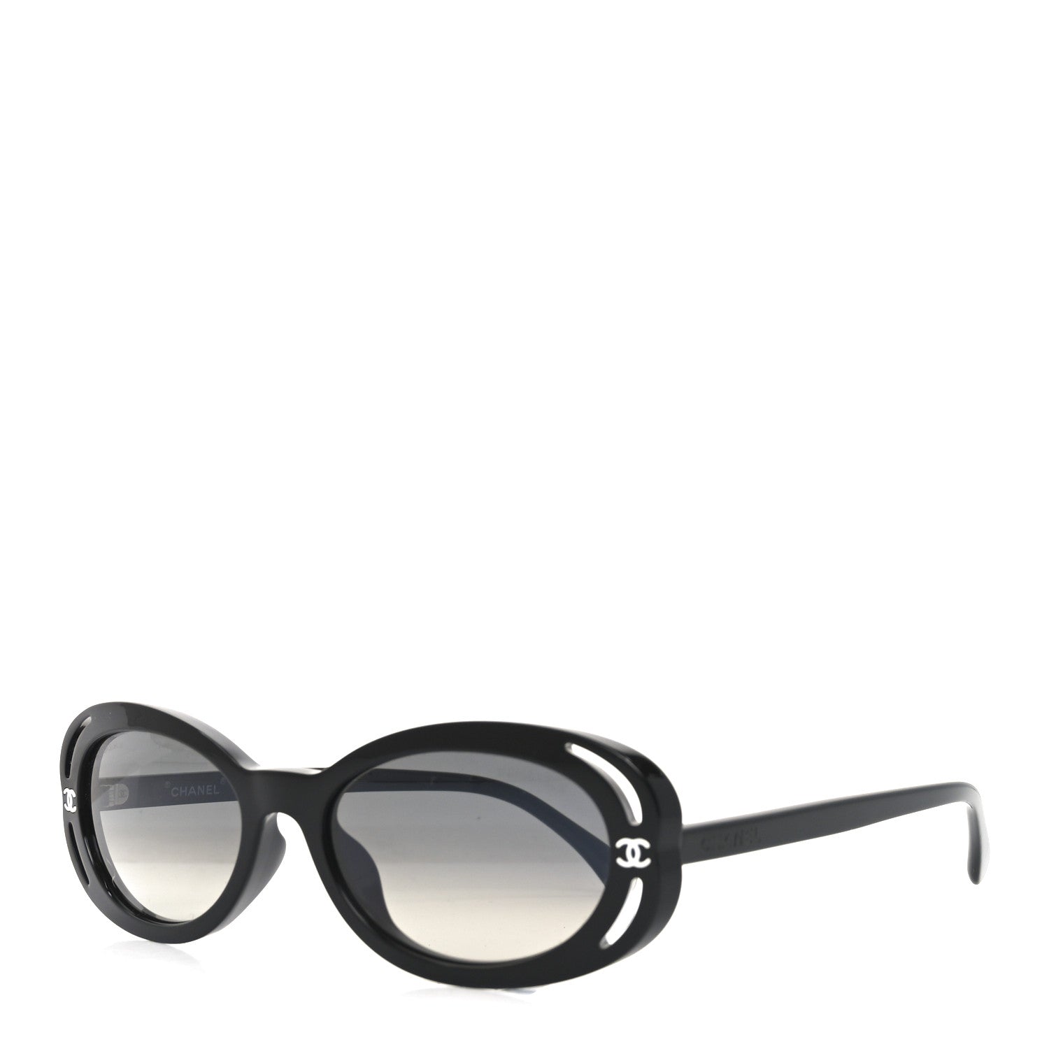 Chanel Acetate Oval Sunglasses 71571A Black 1 of 7
