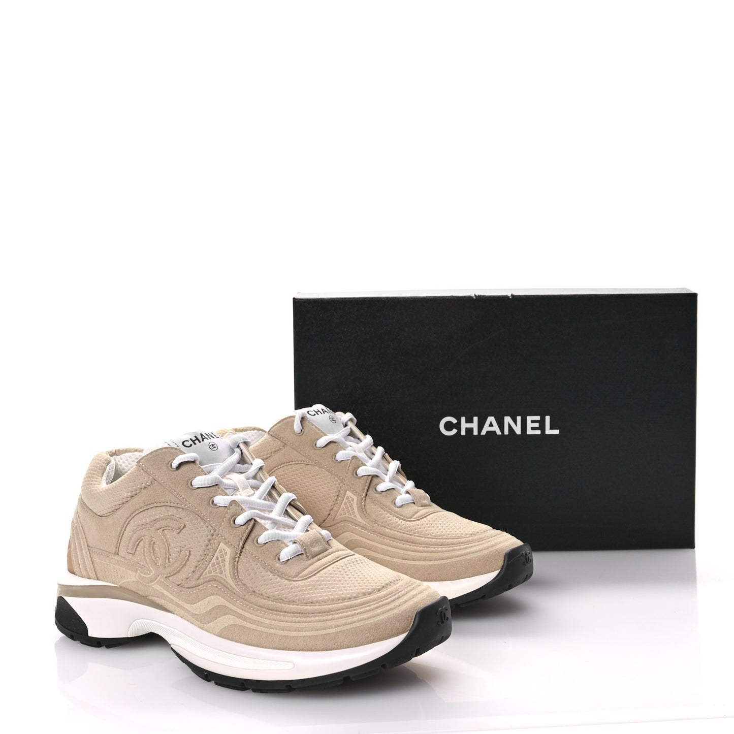Fabric Womens CC Sneakers 39.5 Beige