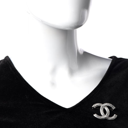Chanel Baguette Crystal CC Brooch Silver 2 of 5