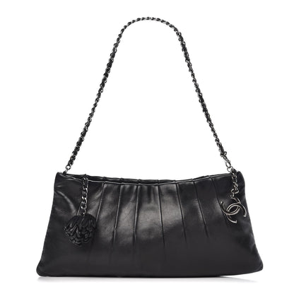 Chanel Lambskin Pleated Tassel Shoulder Bag Black 1 of 8