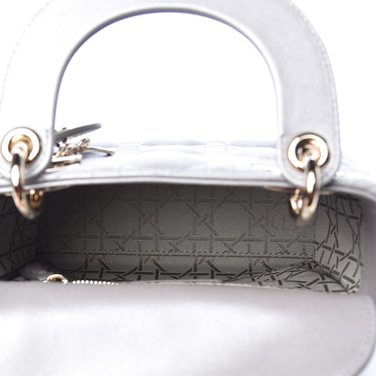 Christian Dior Metallic Lambskin Cannage Mini Lady Dior Grey 8 of 11