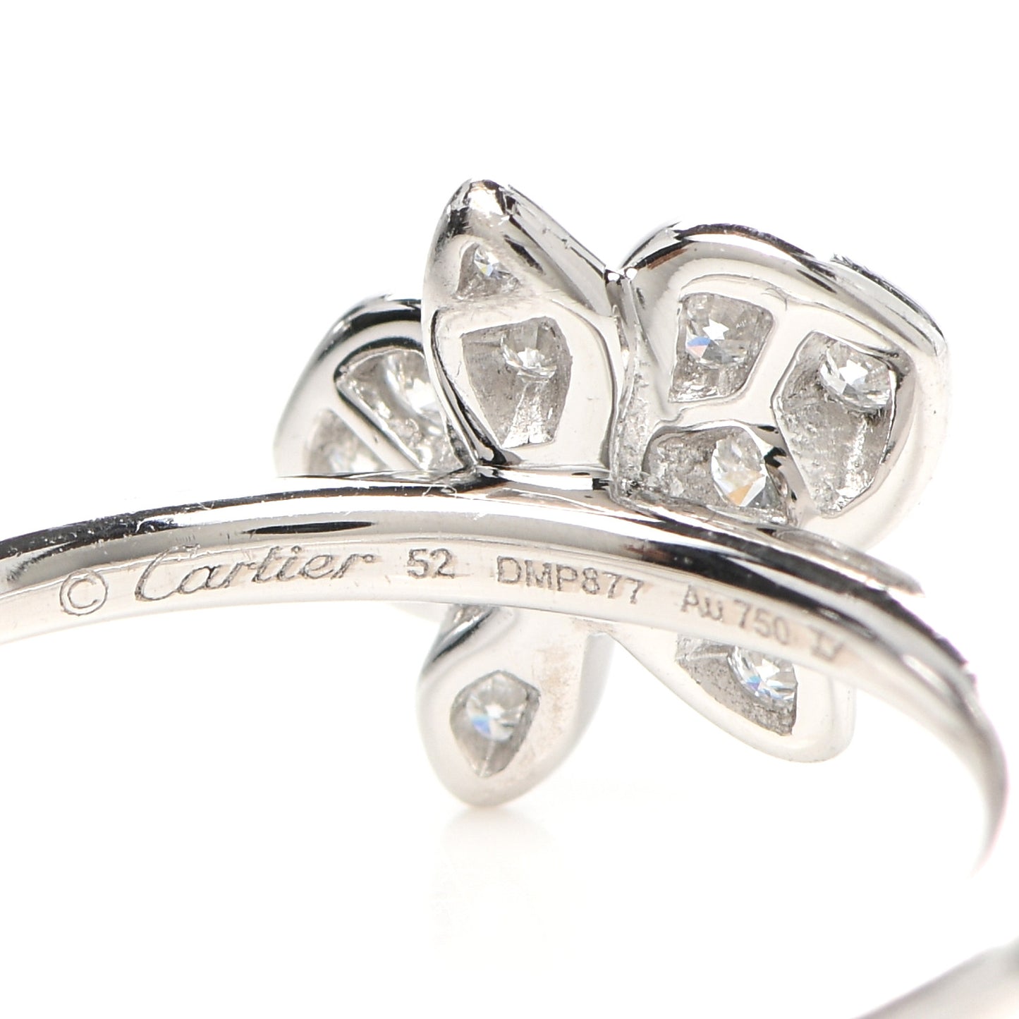 18K White Gold Diamond Caresse D'Orchidees Par Cartier Ring 52 6
