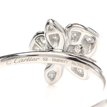 Cartier 18K White Gold Diamond Caresse D'Orchidees Par Cartier Ring 52 6 4 of 4