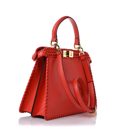Fendi Vitello King Ceylon Shiny Nappa Woven Medium Peekaboo I SEE U Satchel Tulipano 3 of 8