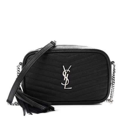 Saint Laurent Grain De Poudre Matelasse Monogram Mini Lou Camera Bag Black 1 of 9