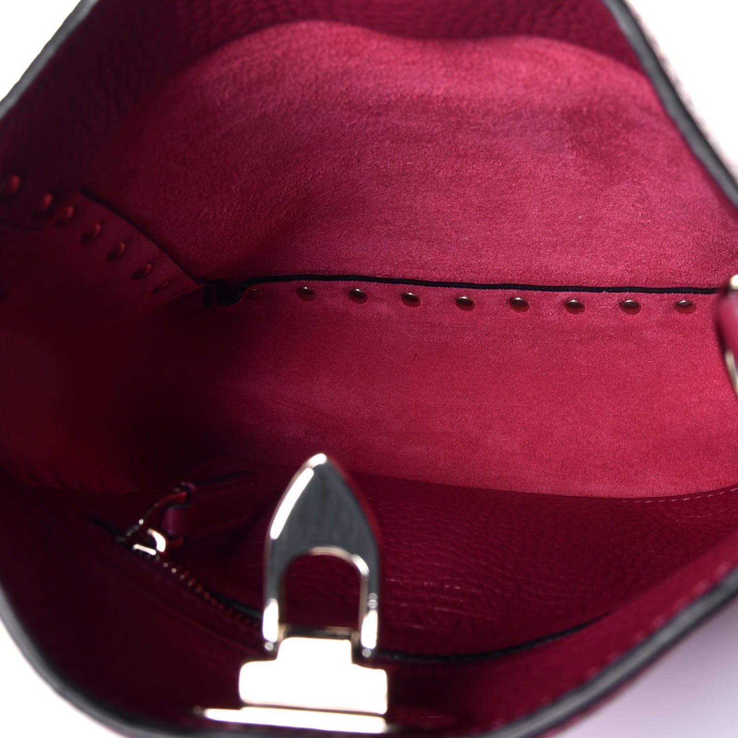 Valentino Garavani Pebbled Calfskin Mini Rockstud Flip-Lock Messenger Bag Raspberry 5 of 8