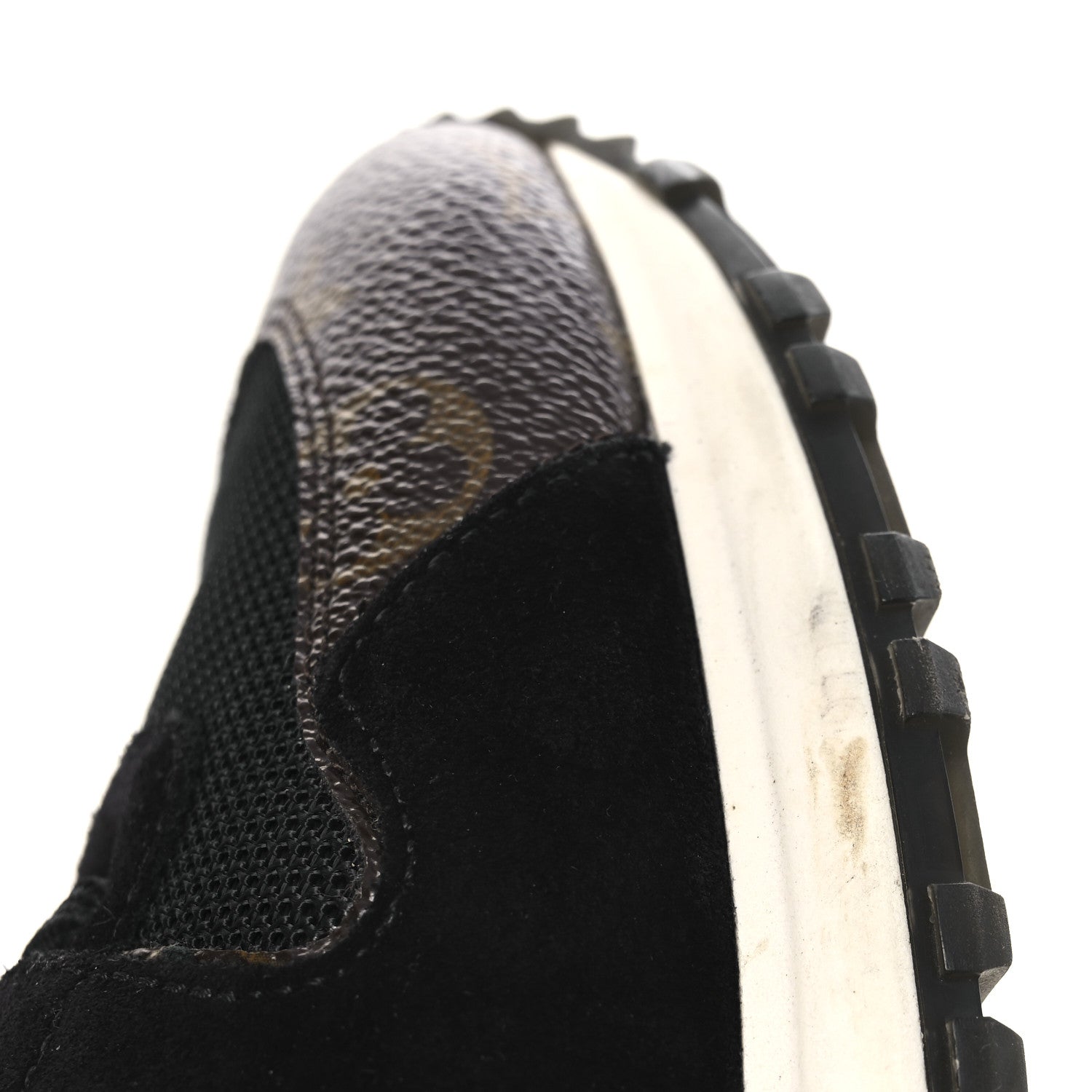 Louis Vuitton Suede Monogram Run Away Sneakers 38.5 Black 22 of 32