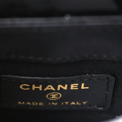 Chanel Shiny Lambskin Quilted Top Handle Card Holder On Chain Black 8 of 11