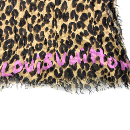 Louis Vuitton Cashmere Silk Leopard Etole Stole 3 of 5
