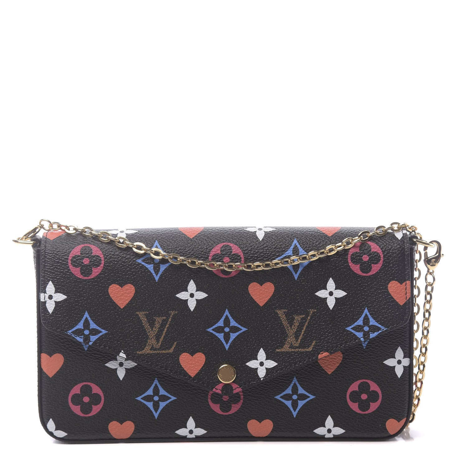 Louis Vuitton Game On Felicie Chain Wallet Black 1 of 9