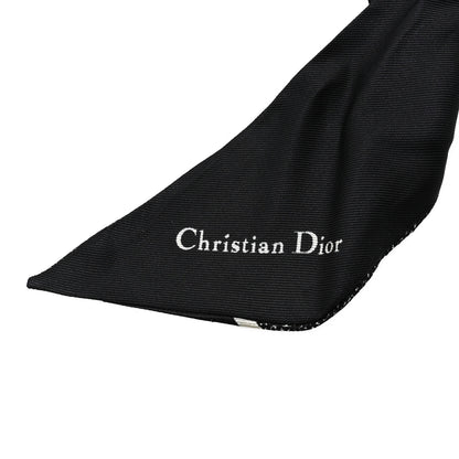 Christian Dior Silk Houndstooth Mitzah Scarf Black White 3 of 3