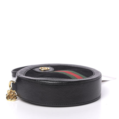 Gucci Suede Patent Web Mini Ophidia Round Shoulder Bag Black 4 of 10