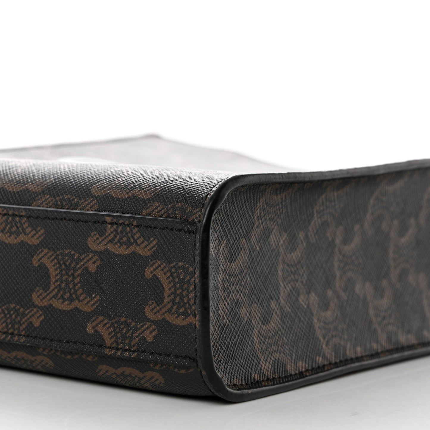 Triomphe Canvas Calfskin Mini Vertical Cabas Tan