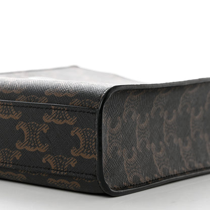 Celine Triomphe Canvas Calfskin Mini Vertical Cabas Tan 9 of 9