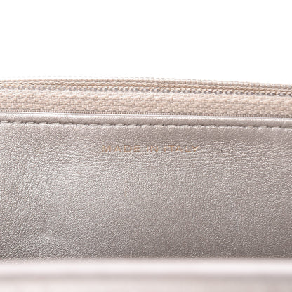 Chanel Cracked Metallic Calfskin Quilted Boy Wallet On Chain WOC Dark Silver 7 of 19