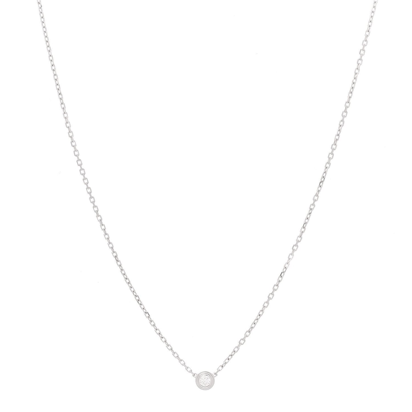 18K White Gold Diamond XS D'Amour Pendant Necklace