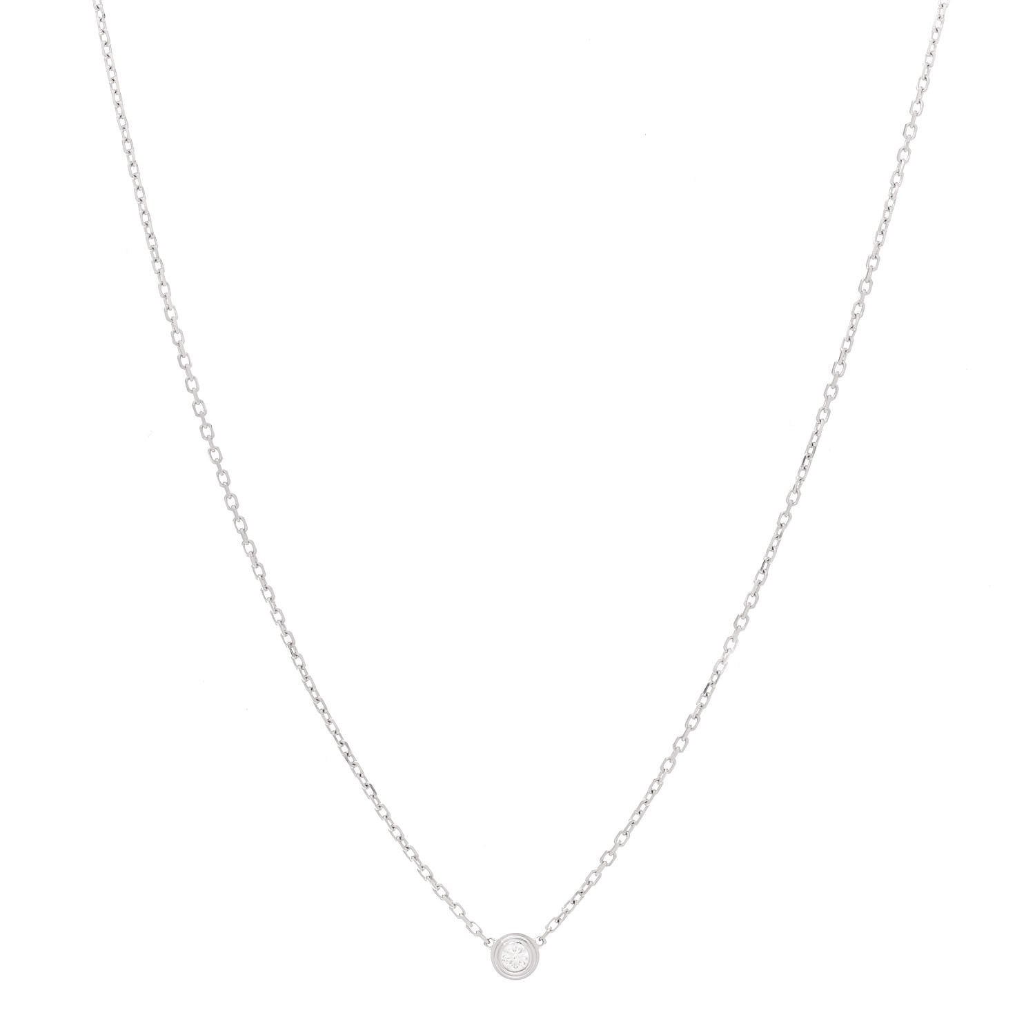 Cartier 18K White Gold Diamond XS D'Amour Pendant Necklace 1 of 5