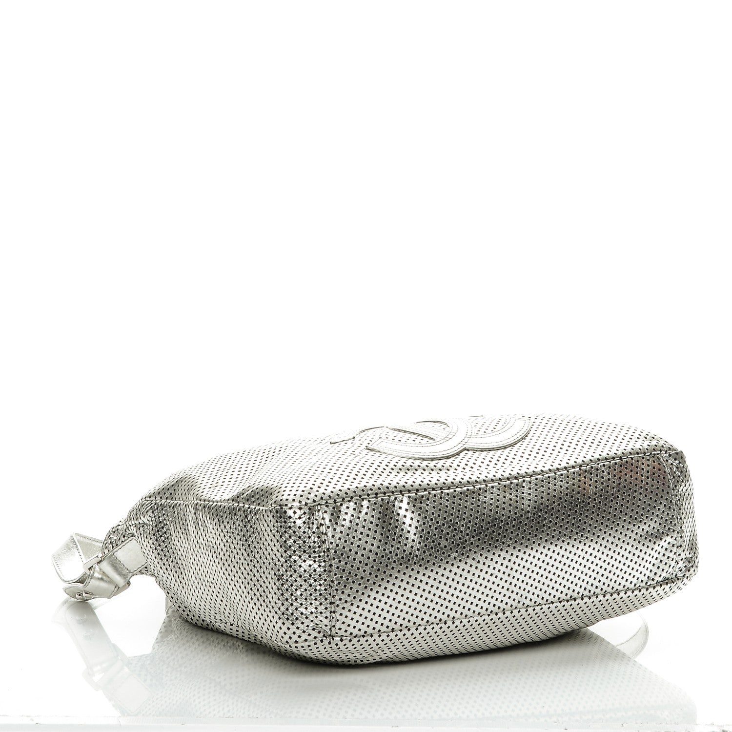 Chanel Metallic Glazed Calfskin Perforated Medium Rodeo Drive Tote Silver 4 of 8