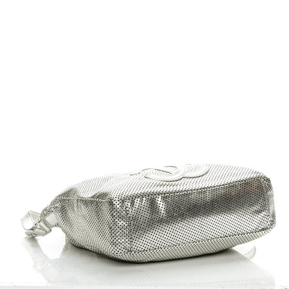 Chanel Metallic Glazed Calfskin Perforated Medium Rodeo Drive Tote Silver 4 of 8