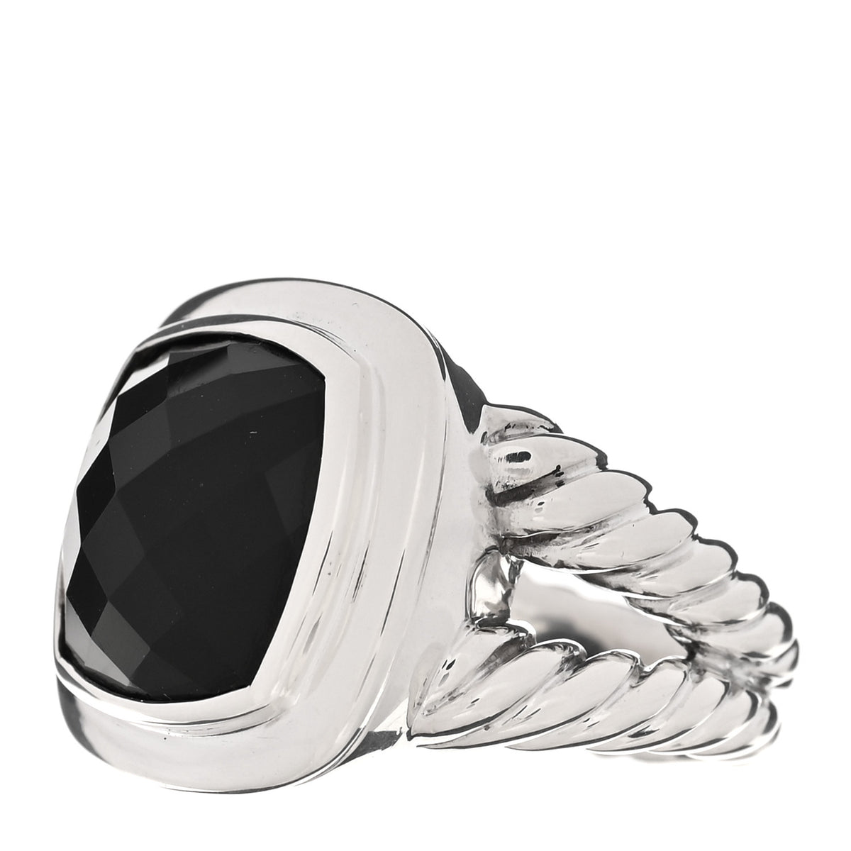 David Yurman Sterling Silver Black Onyx 14mm Albion Ring 52 6 4 of 5