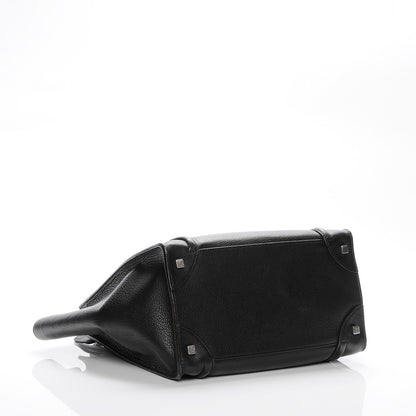 Celine Drummed Calfskin Mini Luggage Black 4 of 7