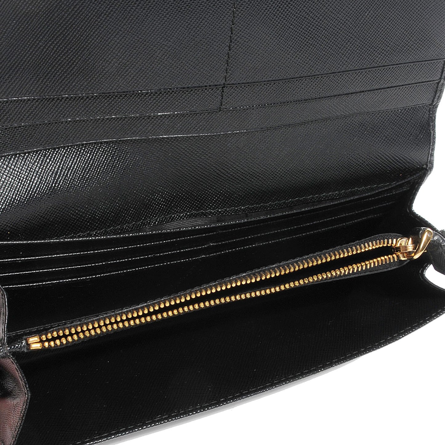Saffiano Metal Continental Flap Wallet Nero Black