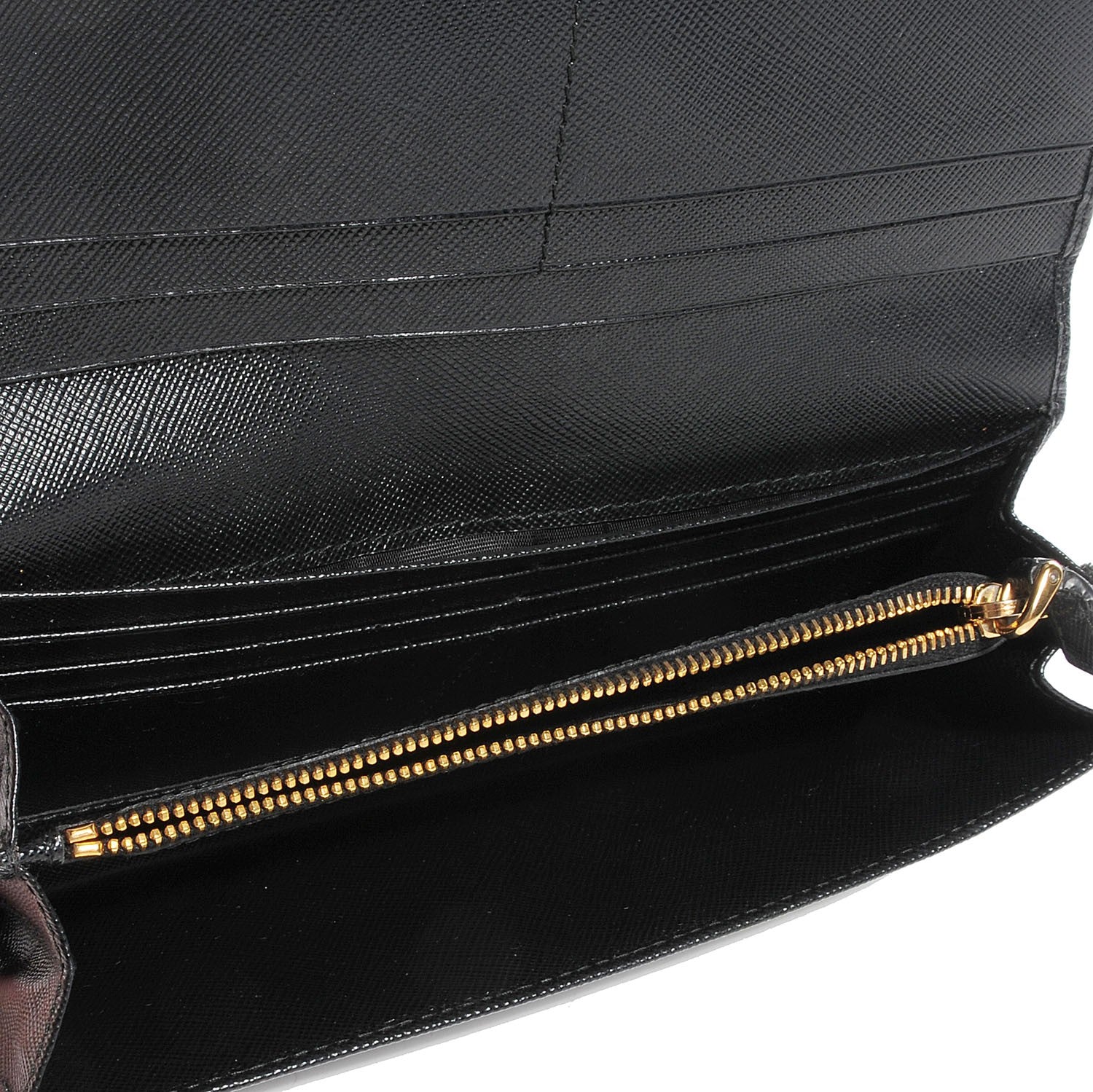 Prada Saffiano Metal Continental Flap Wallet Nero Black 5 of 8