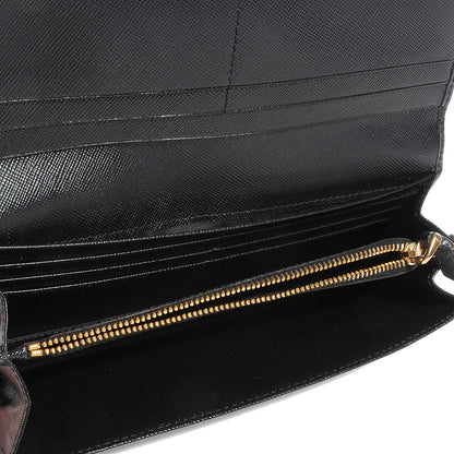 Prada Saffiano Metal Continental Flap Wallet Nero Black 5 of 8