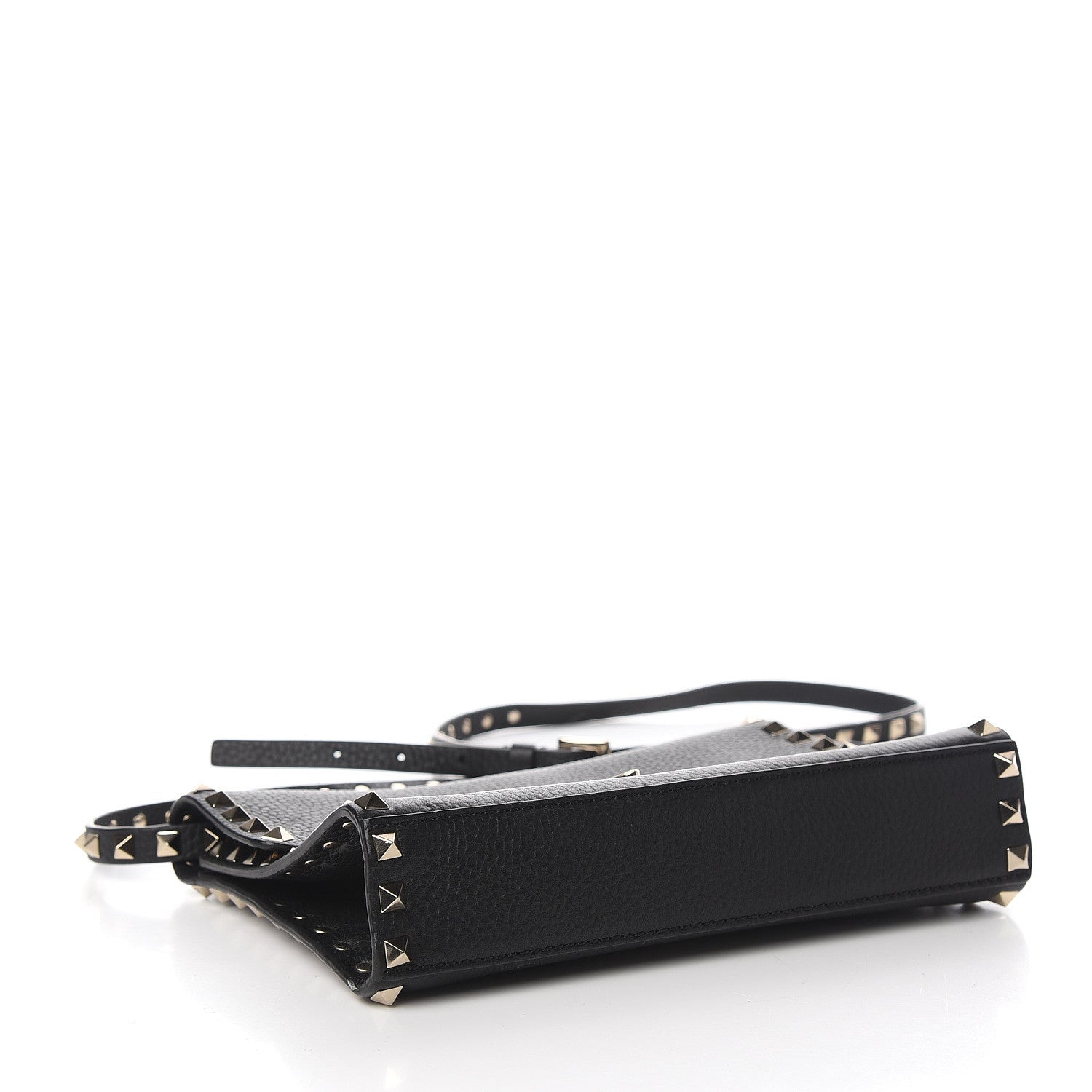 Valentino Garavani Pebbled Calfskin Medium Rockstud Flip Lock Crossbody Bag Black 3 of 8