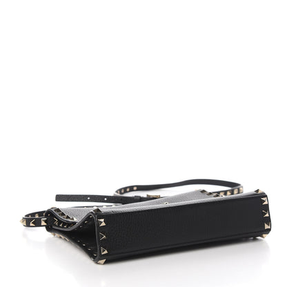 Valentino Garavani Pebbled Calfskin Medium Rockstud Flip Lock Crossbody Bag Black 3 of 8