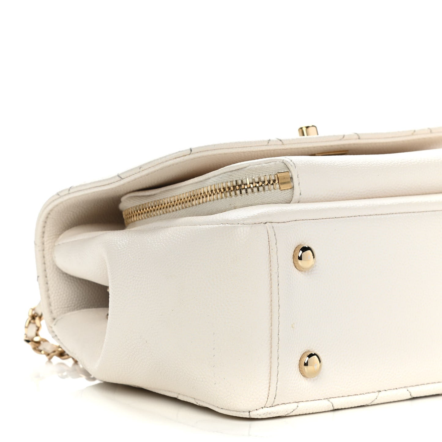 Caviar Quilted Small Business Affinity Flap Beige